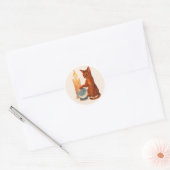 Sticker Rond Chat abyssin avec boule de cristal argentée (Enveloppe)