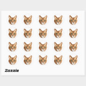 Sticker Rond Chat Abyssin Inspiré 3D (Feuille)