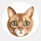 Sticker Rond Chat Abyssin Inspiré 3D (Devant)
