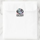 Sticker Rond Chat Alien Création Cosmique Espace Kitty Artwork  (Sac)