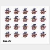 Sticker Rond Chat américain patriotique (Feuille)