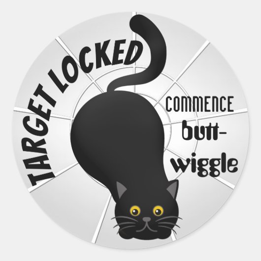 Sticker Rond Chat amusant prêt à rebondir (Devant)