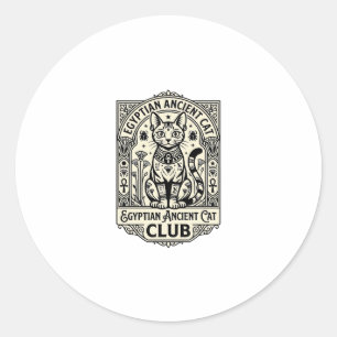 Sticker Rond Chat antique égyptien drôle Graphique - Égyptien