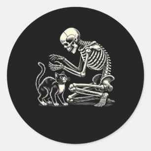 Sticker Rond Chat Art Pour Hommes Femmes Feline Costume Hallowe