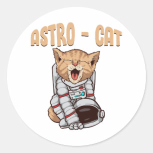 Sticker Rond Chat Astro