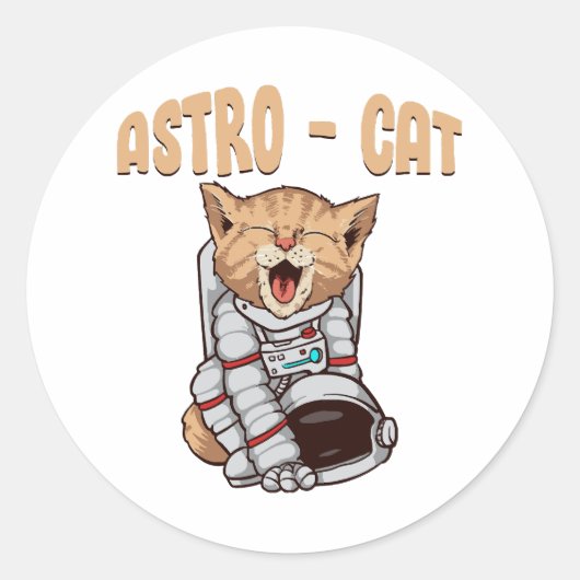 Sticker Rond Chat Astro (Devant)