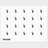 Sticker Rond Chat Atomique avec chatte rose Chatte Fille Nettoy (Feuille)