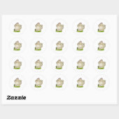 Sticker Rond Chat au Yoga (Feuille)