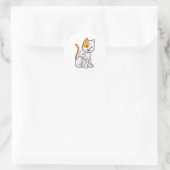 Sticker Rond Chat aux échecs avec pièce d'échecs Pawn (Sac)