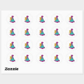 Sticker Rond Chat aux échecs avec pièce d'échecs Roche (Feuille)