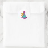 Sticker Rond Chat aux échecs avec pièce d'échecs Roche (Sac)