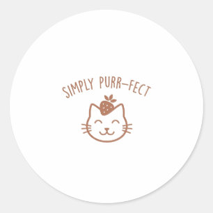 Sticker Rond Chat aux fraises tout simplement parfait Autocolla