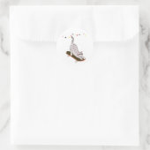 Sticker Rond Chat avec la planche (Sac)