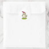 Sticker Rond Chat avec parapluie (Sac)