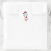 Sticker Rond Chat avec robe Mariage & Bund de Fleur (Sac)