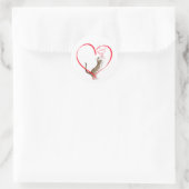 Sticker Rond Chat avec ruban cardiaque (Sac)