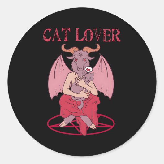 Sticker Rond Chat Baphomet Satanic Chèvre Chèvre Chèvre Chèvre (Devant)