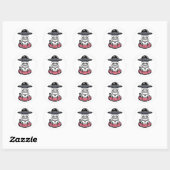 Sticker Rond Chat beignet OVNI (Feuille)