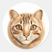 Sticker Rond Chat Bengal 3D Inspiré (Devant)