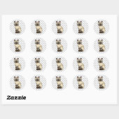 Sticker Rond Chat Birman / Ragdoll Point Chocolat & Pattes Mign (Feuille)