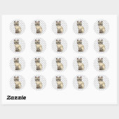 Sticker Rond Chat Birman / Ragdoll Tabby pointe chocolat & Patt (Feuille)