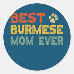 Sticker Rond Chat Birmane Maman Propriétaire Éleveur Amoureux C