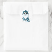 Sticker Rond Chat bleu mignon (Sac)
