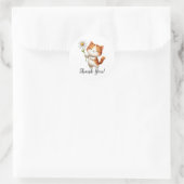Sticker Rond Chat Brown gai tenant Merci de fleurs (Sac)