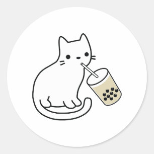 Sticker Rond Chat buvant du thé au lait de boba Bobalogy Sweat