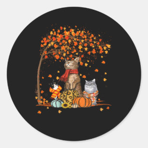 Sticker Rond Chat C’est l’automne Y’all Citrouille Automne Hall