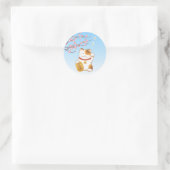 Sticker Rond Chat Calico Lucky Japonais, Maneki Neko (Sac)