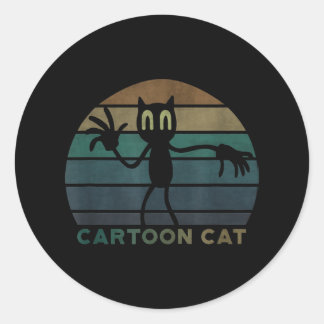 Sticker Rond Chat Carton vintage Creepypasta | AMOUREUX DES CHA