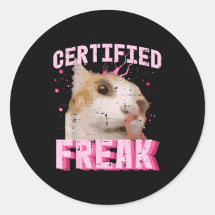 Sticker Rond Chat certifié fou drôle dicton chaton femme fille