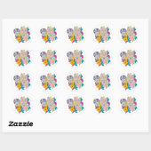 Sticker Rond chat chanceux (Feuille)