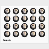 Sticker Rond Chat chaton blanc et orange moelleux (Feuille)
