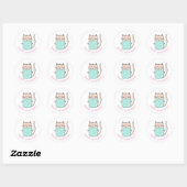Sticker Rond Chat Chaton Joyeux Anniversaire (Feuille)