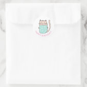 Sticker Rond Chat Chaton Joyeux Anniversaire (Sac)