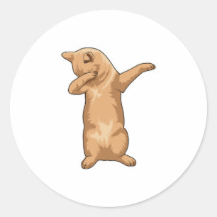 Sticker Rond Chat chez Hip hop Dance Dab