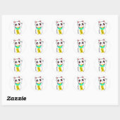 Sticker Rond Chat chinois chanceux (Feuille)