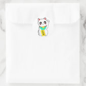 Sticker Rond Chat chinois chanceux (Sac)
