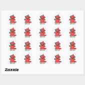 Sticker Rond Chat-chup Funny Ketchup Pun (Feuille)