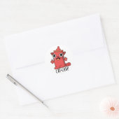 Sticker Rond Chat-chup Funny Ketchup Pun (Enveloppe)