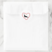 Sticker Rond Chat & Cœur faits de pattes de chat (Sac)