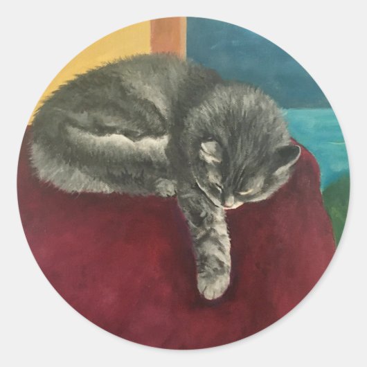 Sticker Rond Chat Comfort (Devant)