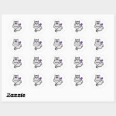 Sticker Rond Chat comme Bodybuilder avec Dumbbell (Feuille)