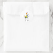 Sticker Rond Chat comme randonneur avec sac à dos (Sac)