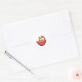 Sticker Rond Chat comme surfer avec Watermelon (Enveloppe)