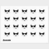 Sticker Rond Chat cool avec lunettes de soleil (Feuille)