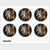 Sticker Rond Chat Costume Meow (Feuille)