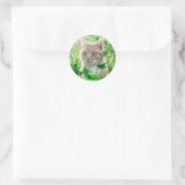 Sticker Rond Chat dans la nature (Sac)
